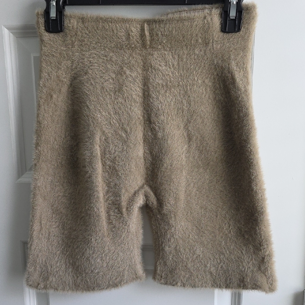 Gymshark Whitney Simmons Fuzzy Tan Shorts Small #93